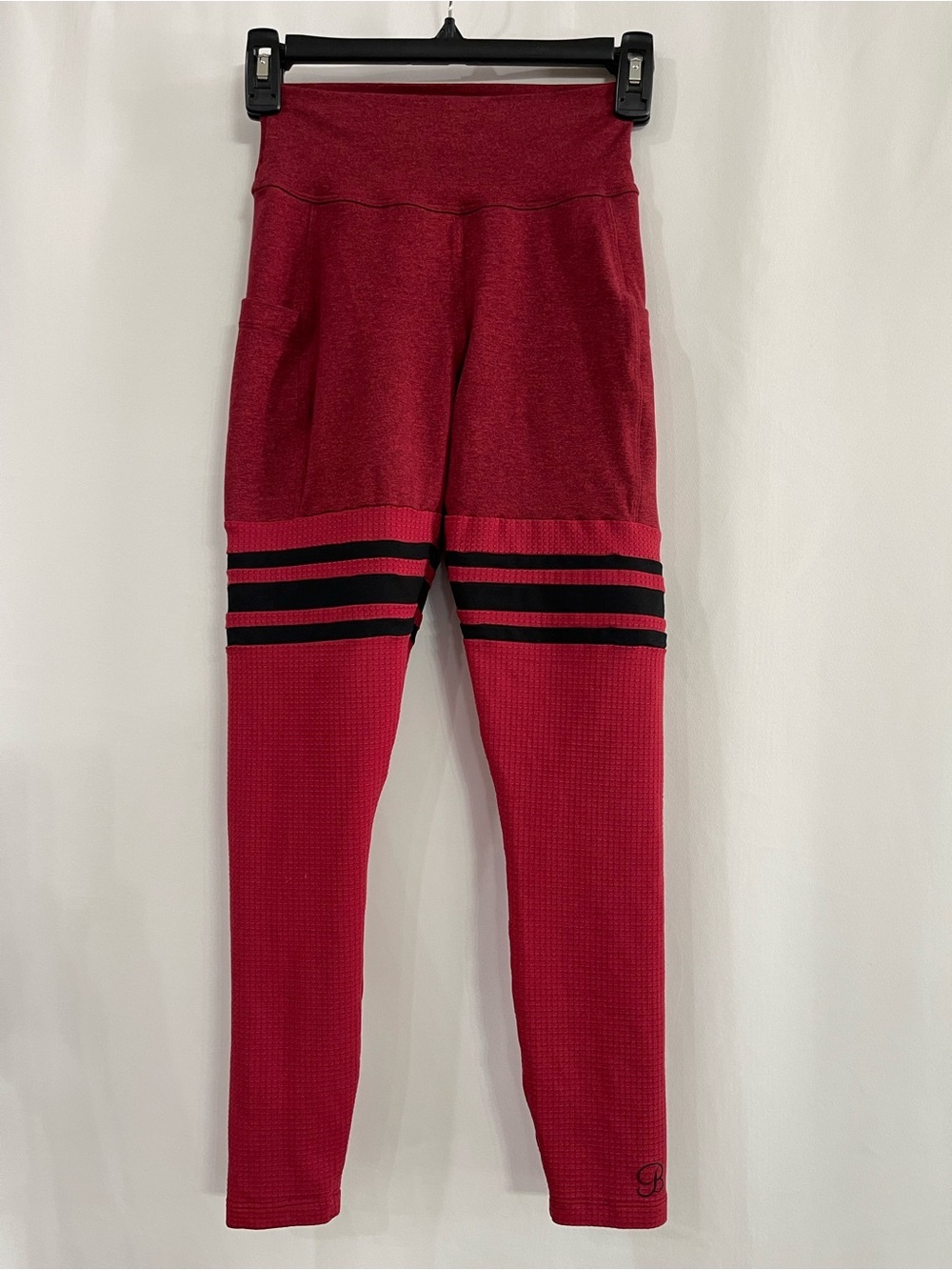 Bombshell Sportswear Red and black stripe Legging Women’s Small